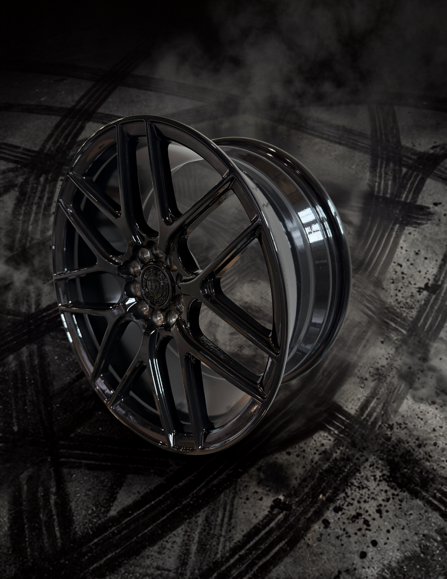 DRW-D17 GLOSS BLACK 17X7.5 5X108/5X114.3 [D17775012+38GB]