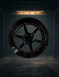 AODHAN-DS09 GLOSS BLACK/GOLD RIVETS 18X10.5 DUAL PHASE FORGING CONSTRUCTION (stagger set)