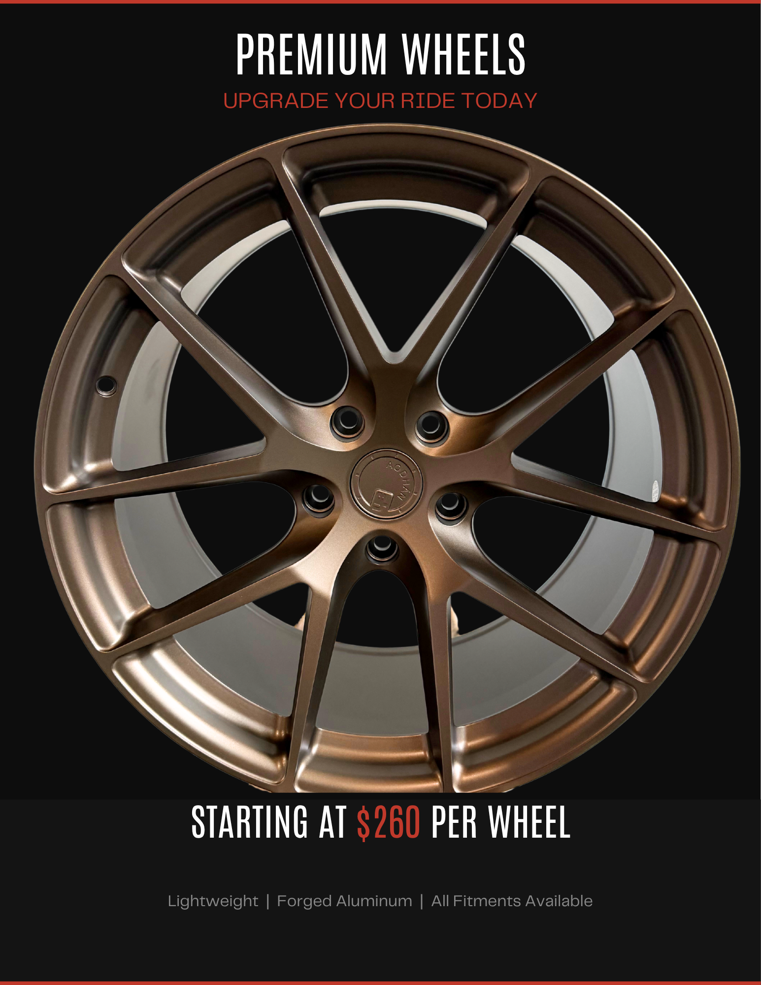 AODHAN-AFF07 MATTE BRONZE 19X9.5 5X4.75