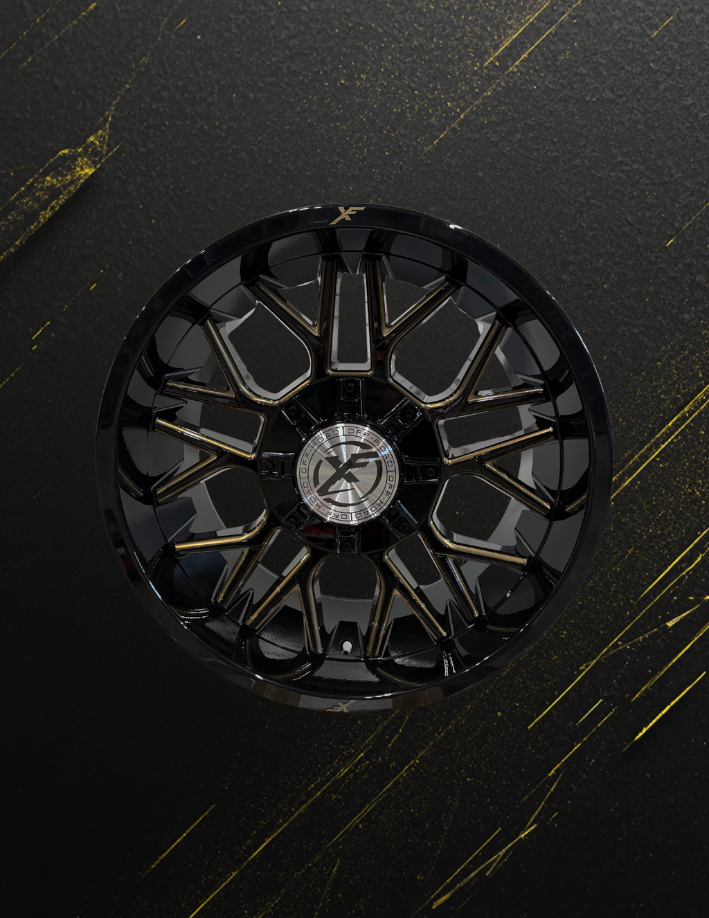 XF OFFROAD-XF235 GLOSS BLACK BRONZE MILLED 20X10 BLANK