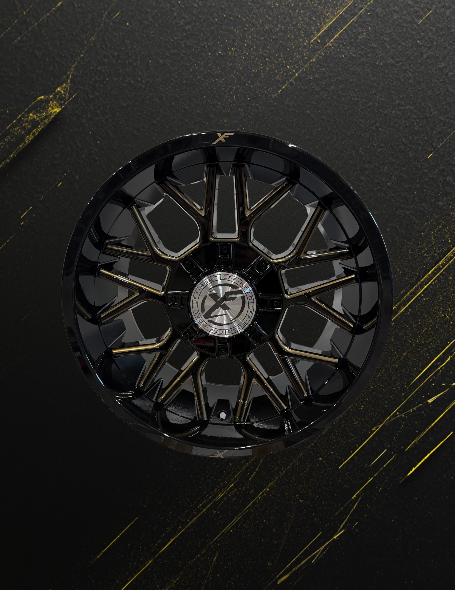 XF OFFROAD-XF235 GLOSS BLACK BRONZE MILLED 20X10 BLANK