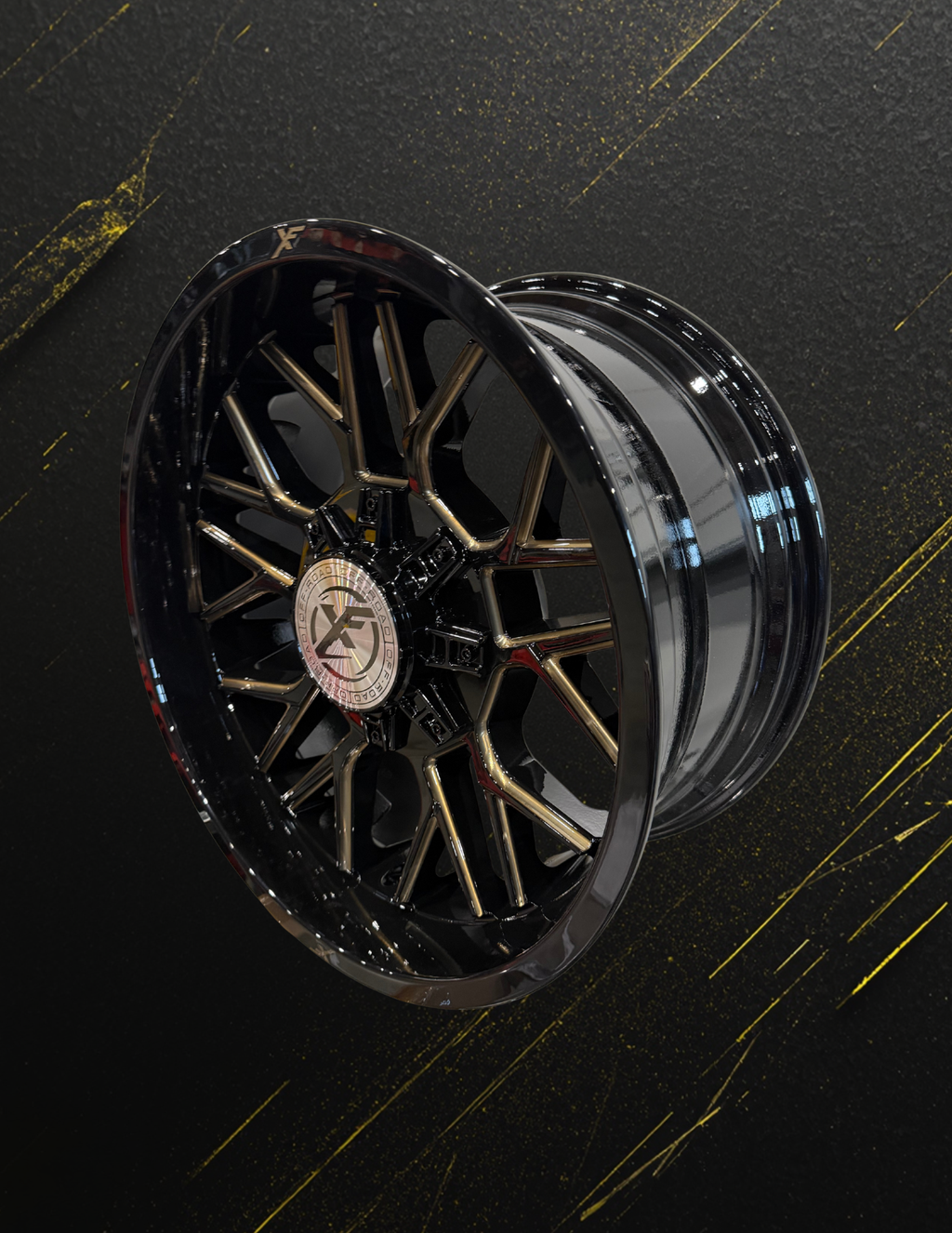 XF OFFROAD-XF235 GLOSS BLACK BRONZE MILLED 20X10 BLANK